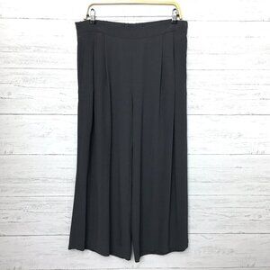 NWOT Eileen Fisher Gray Wide Leg Crop Pants Back Elastic Waist Lightweight M